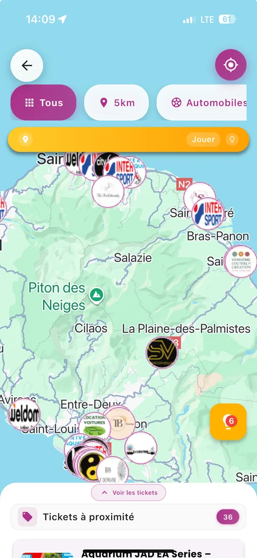 Carte des promotions des magasins sur MonTicketPromo