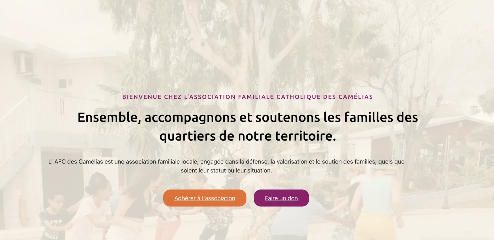 Page d’accueil du site de l’AFC des Camélias
