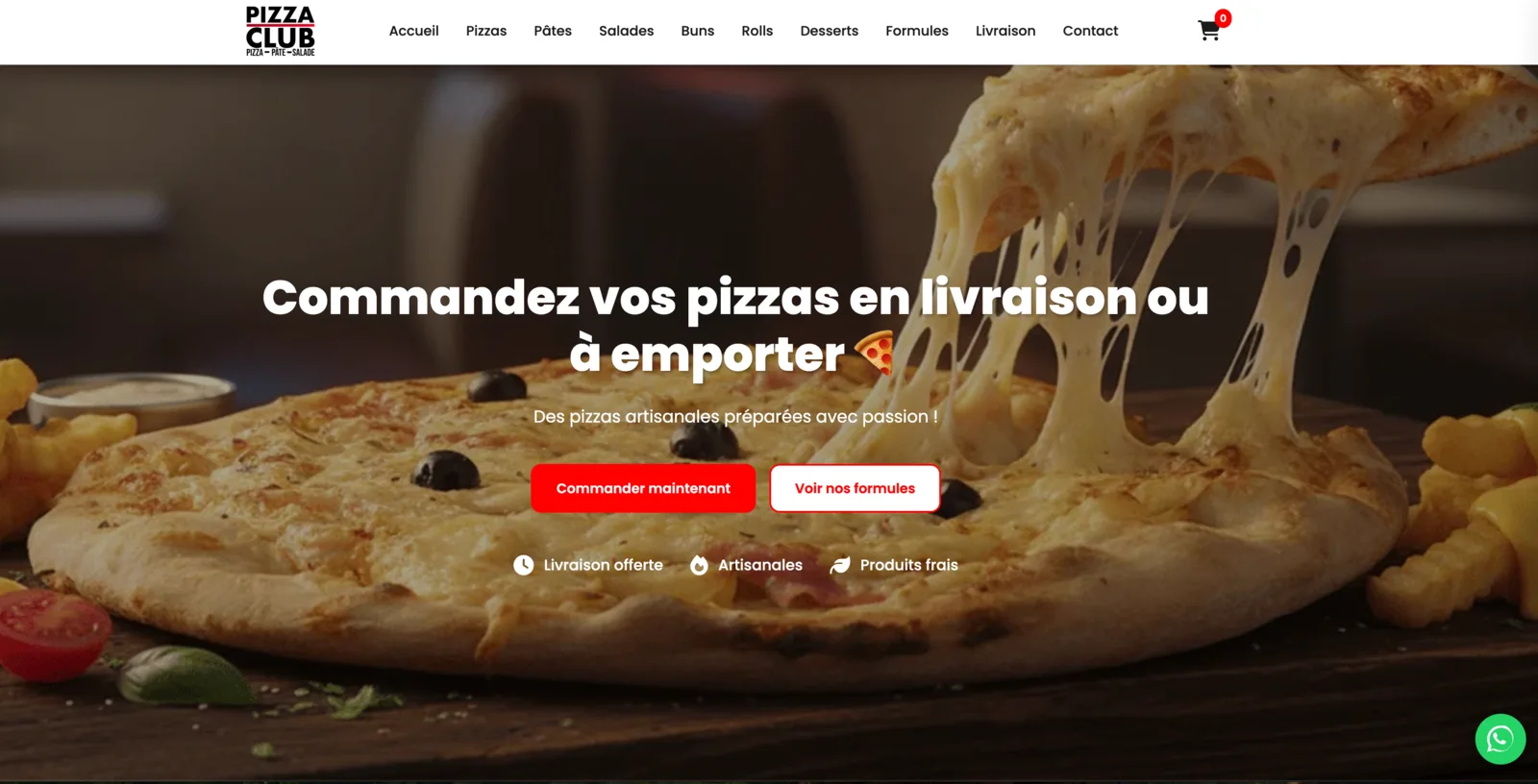 Site Pizza Club — commande en ligne